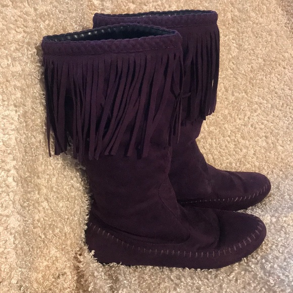 Shoes - Host Pick! Purple Moccasin Boots